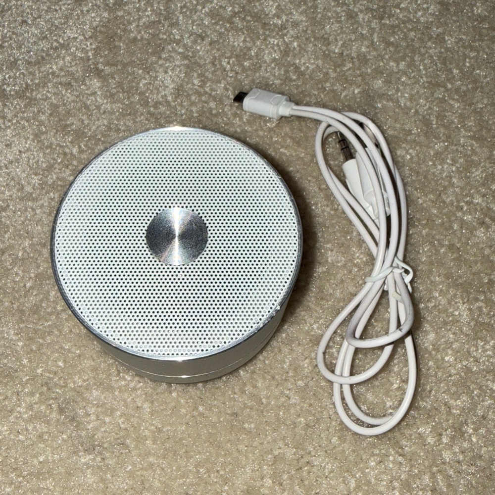 Silver Portable Bluetooth Speaker
